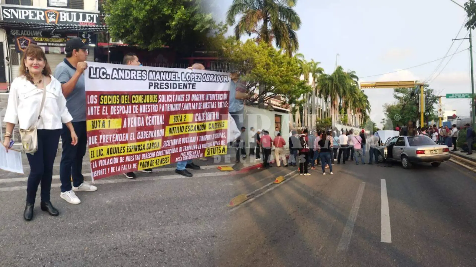 manifestantes con AMLO